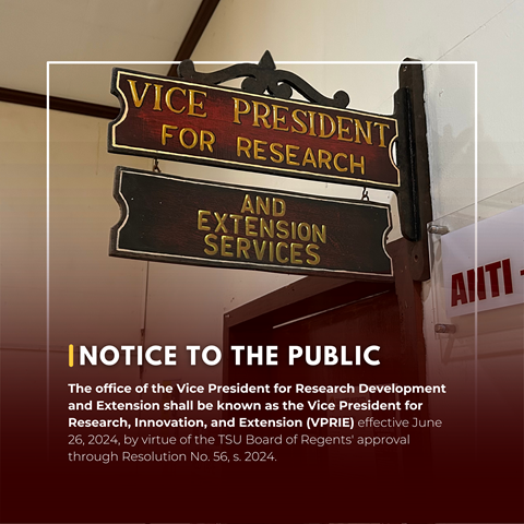 NOTICE TO THE PUBLIC | Change of Office Name of VPRDE and OTDTC